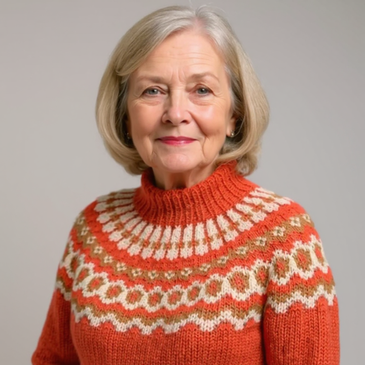 Pull Col Montant Jacquard Christine