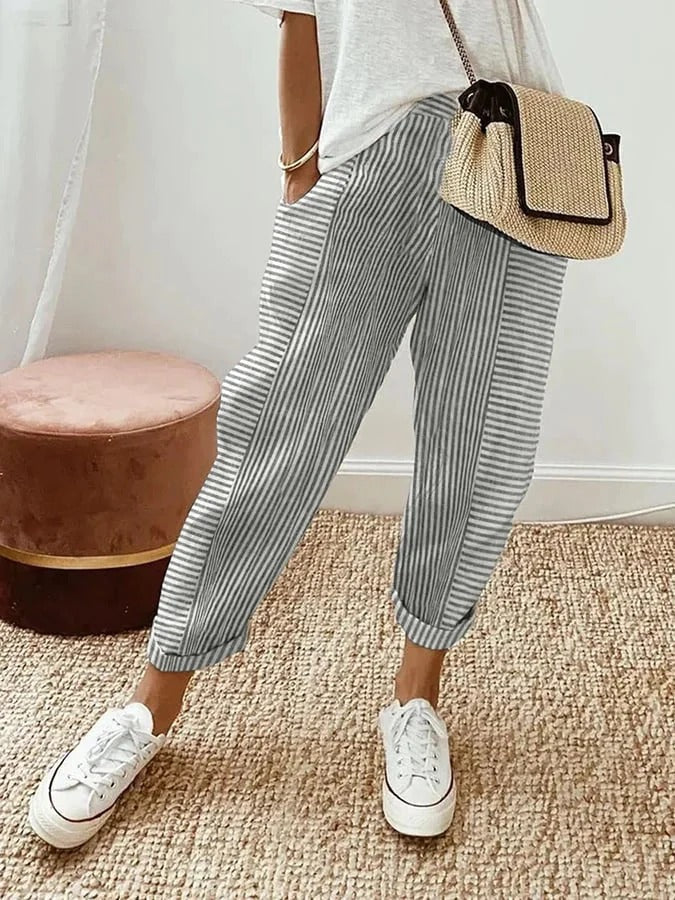 PANTALONS RAYÉS STYLÉS POUR FEMMES