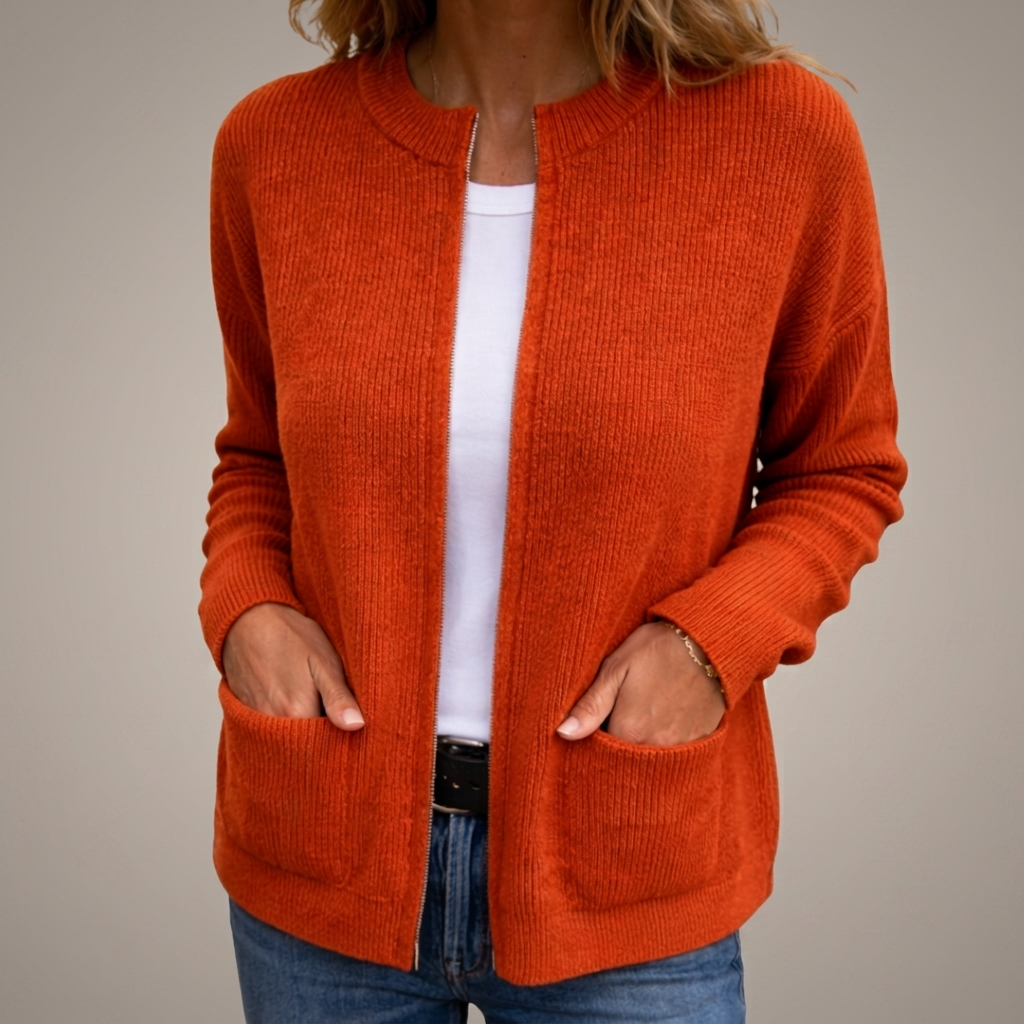 ÉLODIE MOREAU GILET EN TRICOT À FERMETURE ÉCLAIR POUR FEMMES