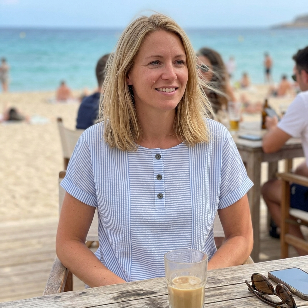 BLOUSE À BOUTONS RAYÉE POUR FEMMES