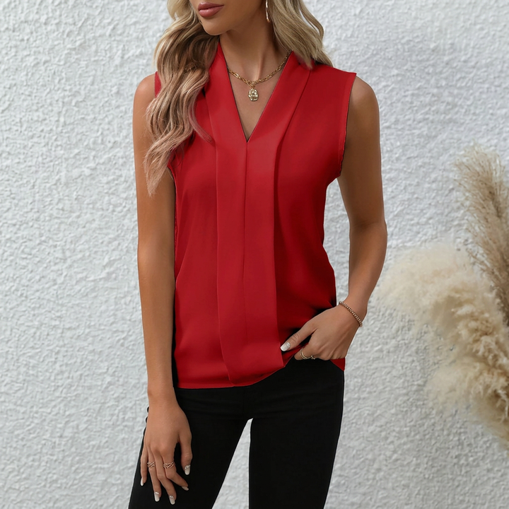 BLOUSE DÉCOLLETÉ EN V DÉTENDUE POUR FEMMES