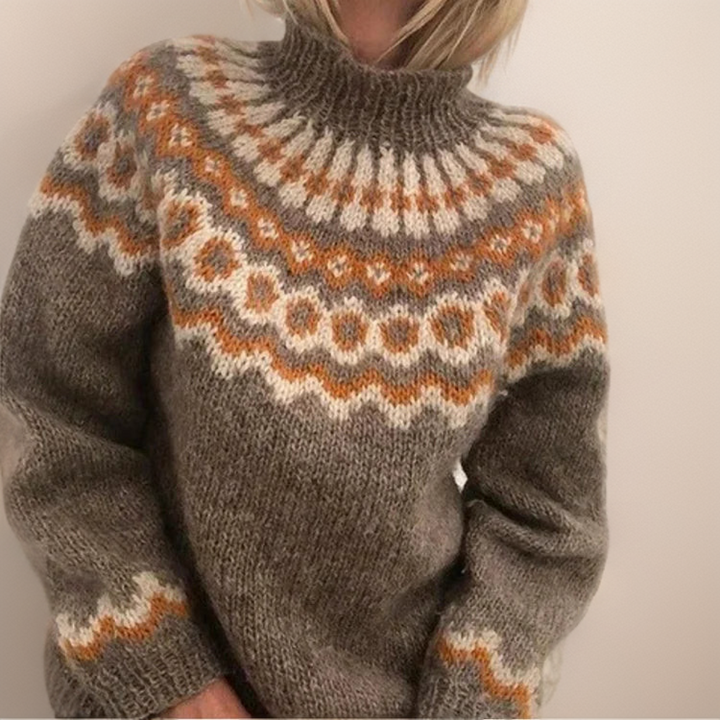 PULL COL ROLLÉ RIBBÉ POUR FEMMES