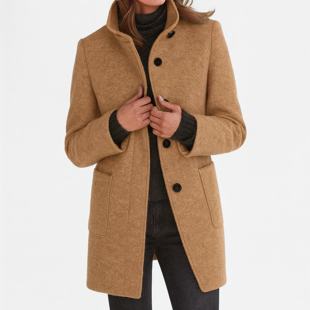 MANTEAU CINTRÉ À BOUTONS POUR FEMMES