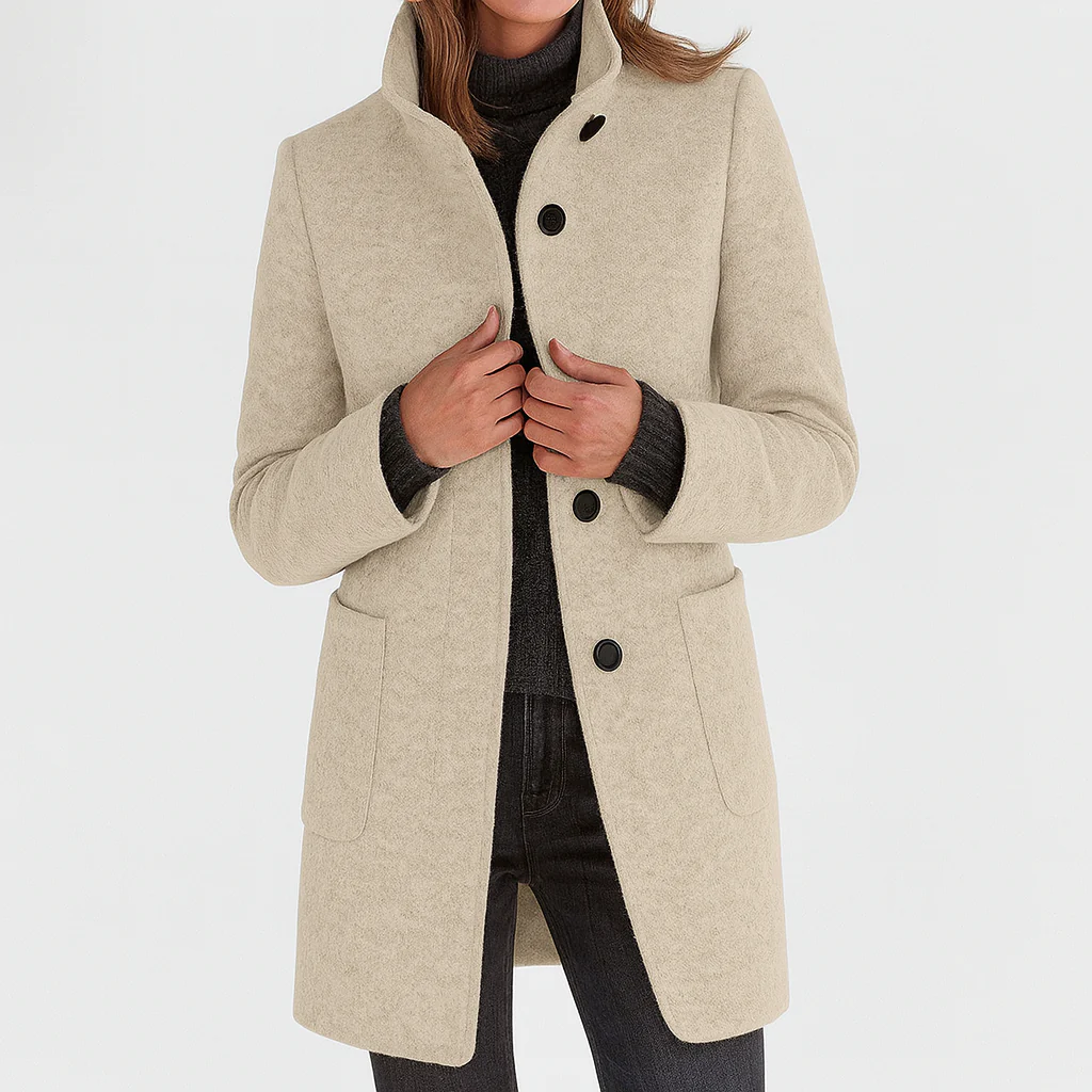 MANTEAU CINTRÉ À BOUTONS POUR FEMMES
