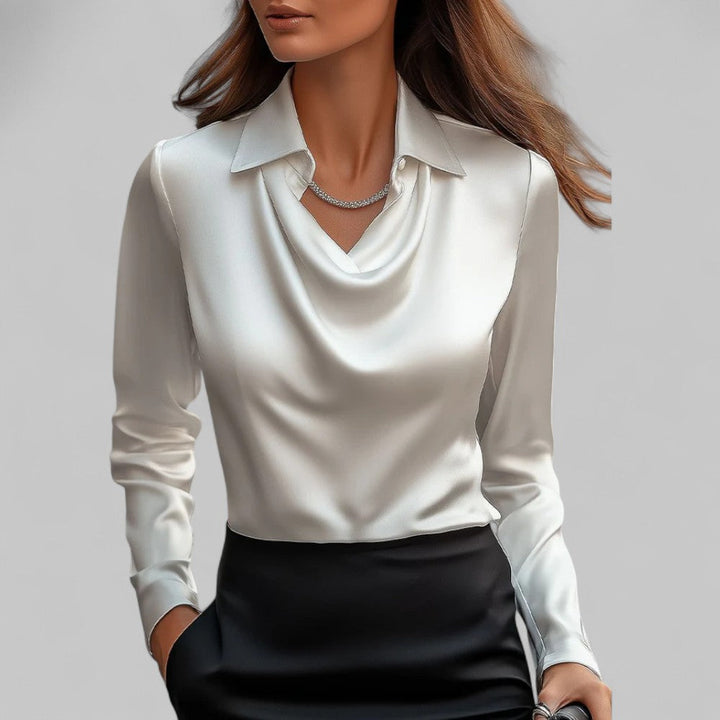 BLOUSE EN SATIN DRAPÉE POUR FEMMES