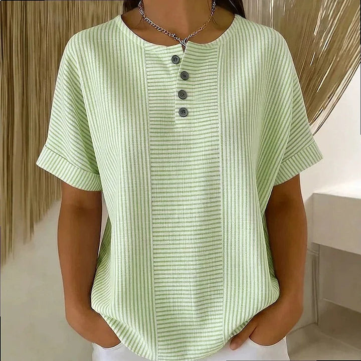 BLOUSE À BOUTONS RAYÉE POUR FEMMES