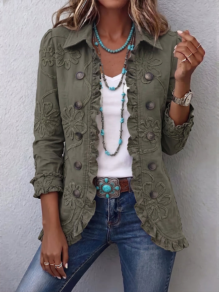 VESTE BRODÉE À VOLANTS POUR FEMMES