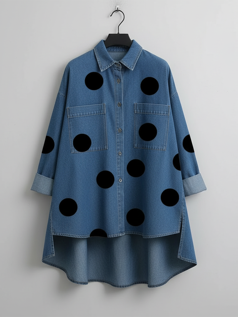 CHEMISE OVERSIZE À POIS POUR FEMMES