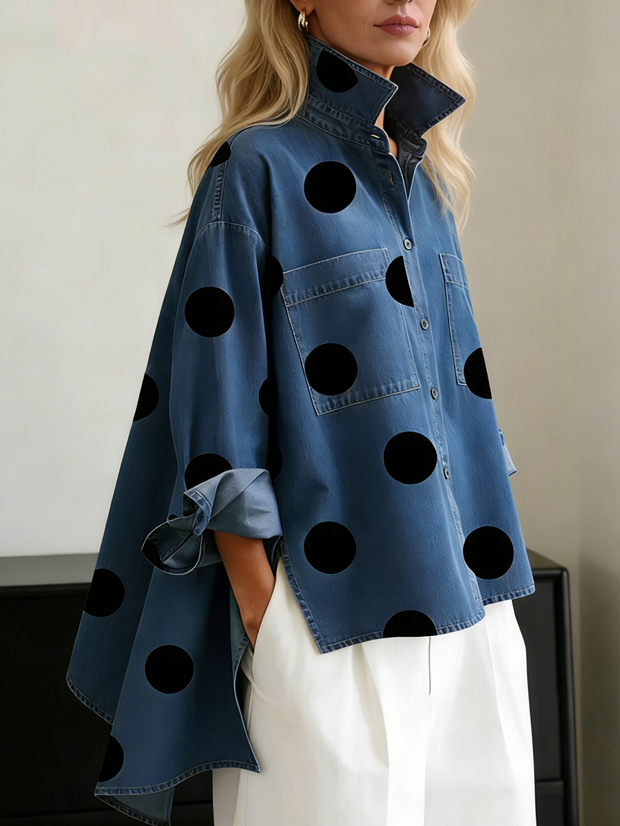CHEMISE OVERSIZE À POIS POUR FEMMES