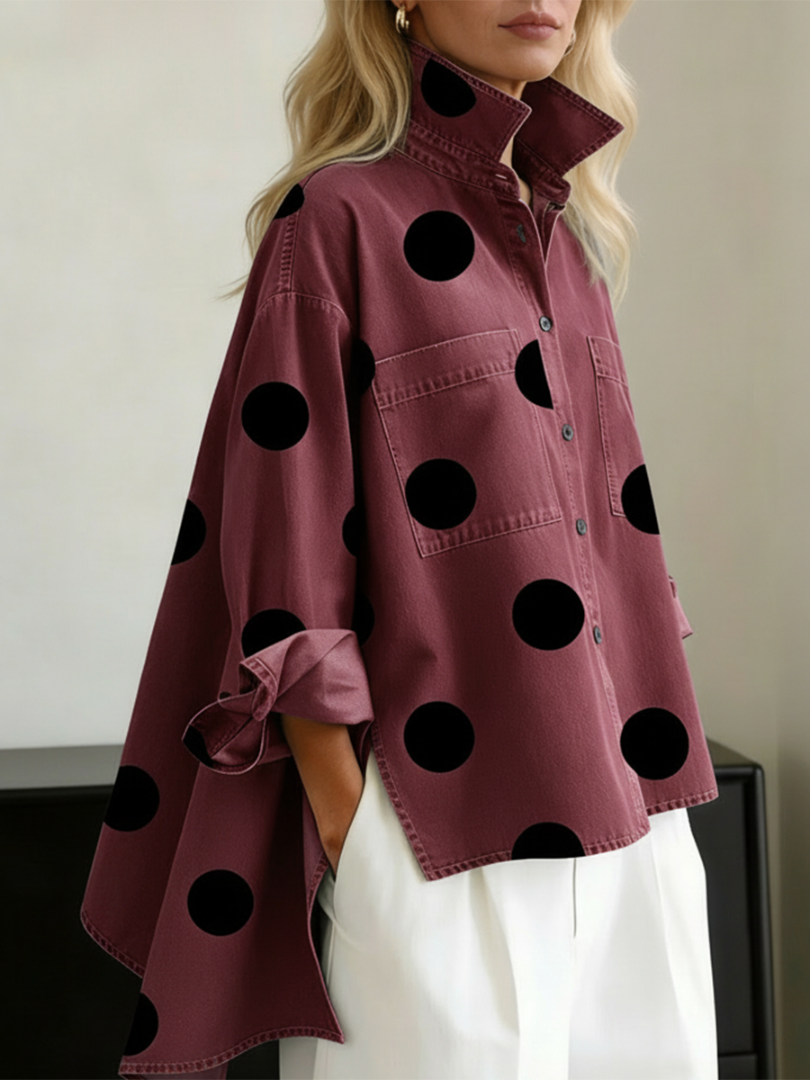 CHEMISE OVERSIZE À POIS POUR FEMMES