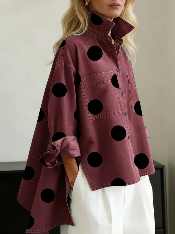 CHEMISE OVERSIZE À POIS POUR FEMMES