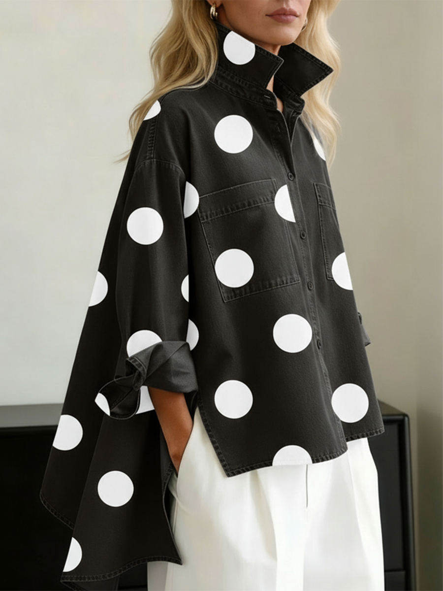 CHEMISE OVERSIZE À POIS POUR FEMMES