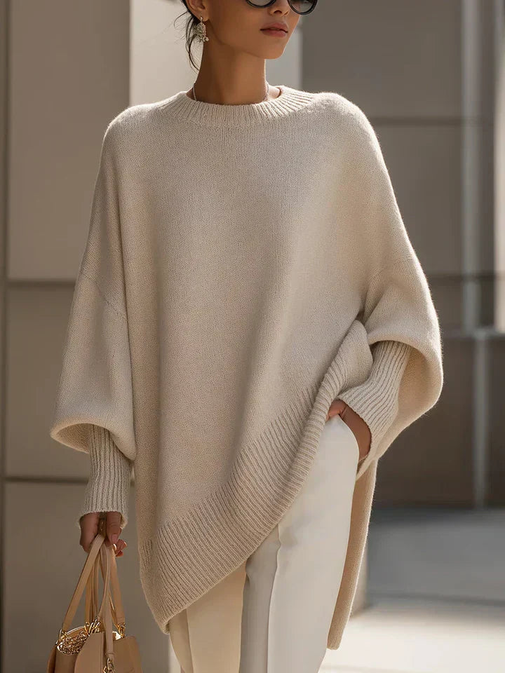 Isaure | Pull Maille Douce Coupe Ample – Beige