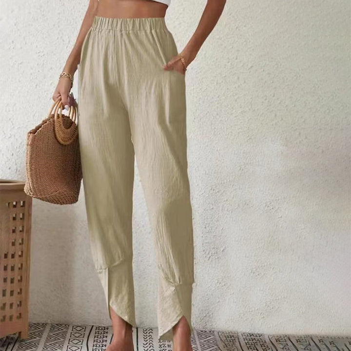 PANTALON DROIT EN LIN POUR FEMMES