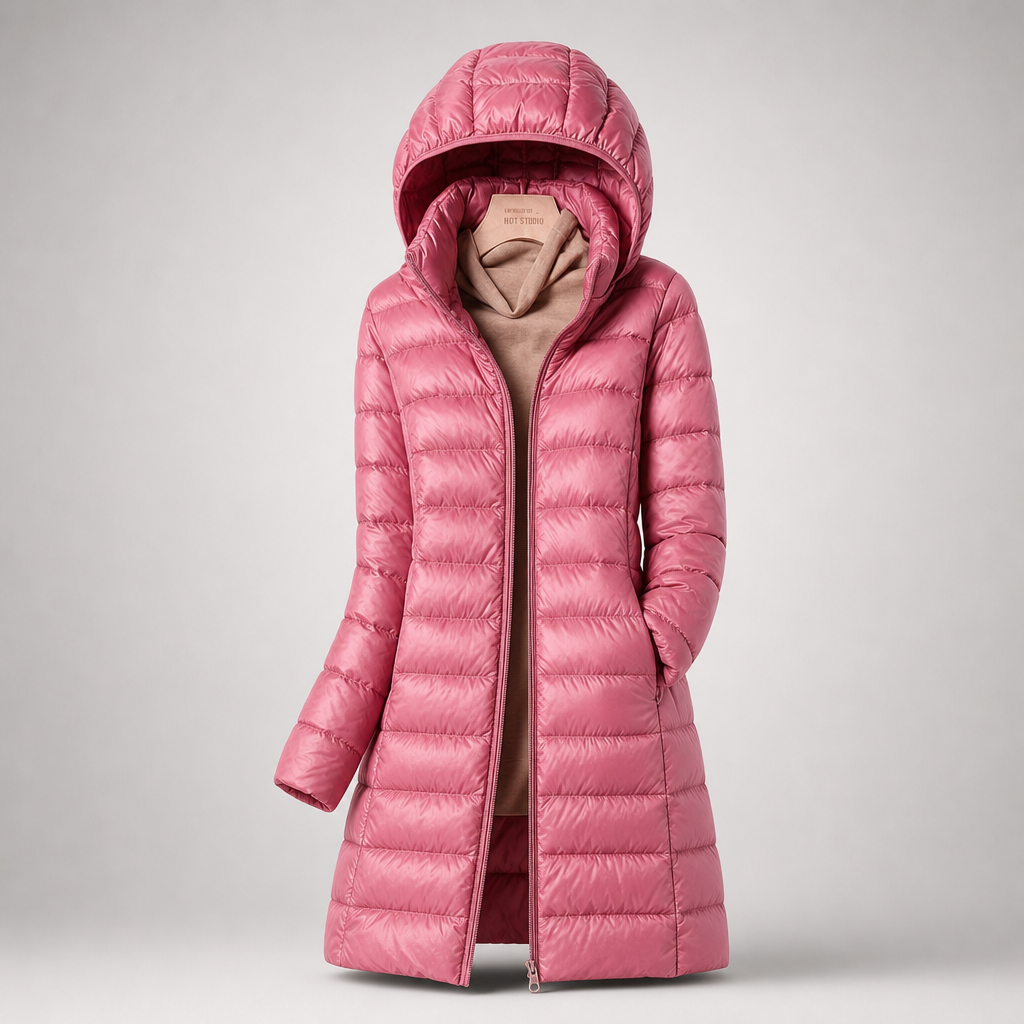Josseline | Doudoune Ultralégère à Capuche Amovible – Rose