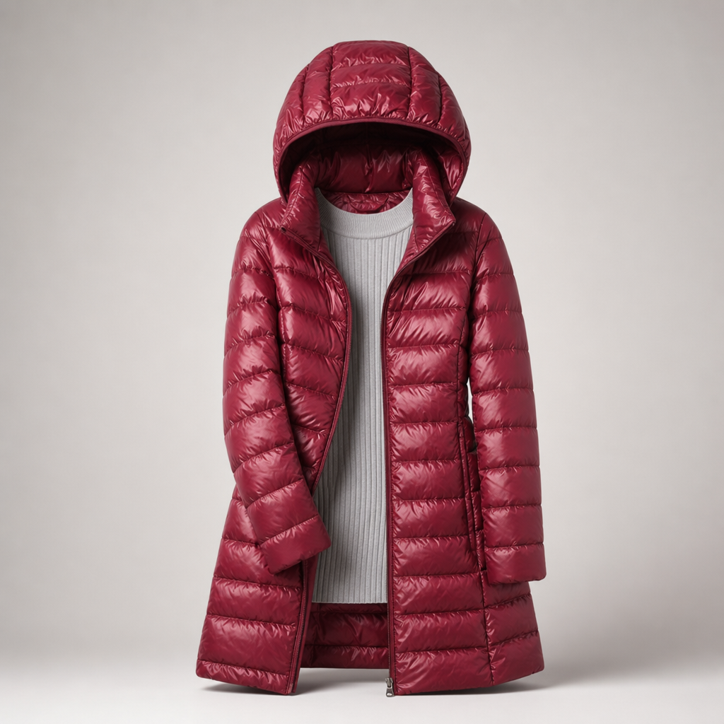 Josseline | Doudoune Ultralégère à Capuche Amovible – Rouge