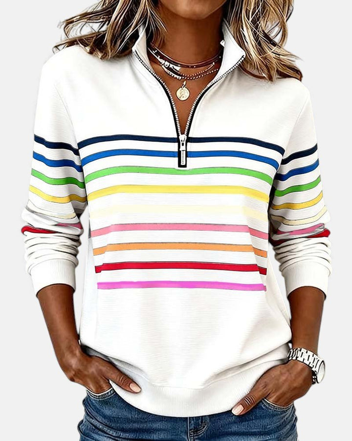 SWEAT-SHIRT RAYÉ MULTICOLORE POUR FEMMES
