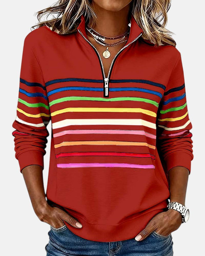 SWEAT-SHIRT RAYÉ MULTICOLORE POUR FEMMES