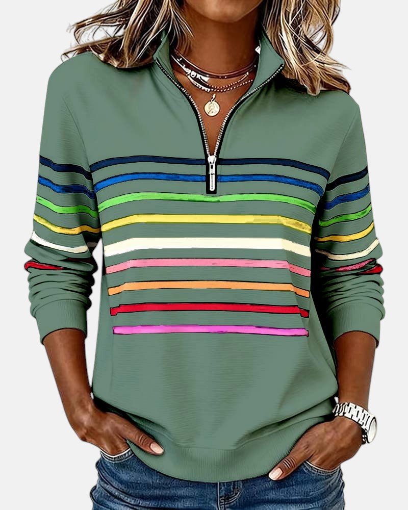 SWEAT-SHIRT RAYÉ MULTICOLORE POUR FEMMES