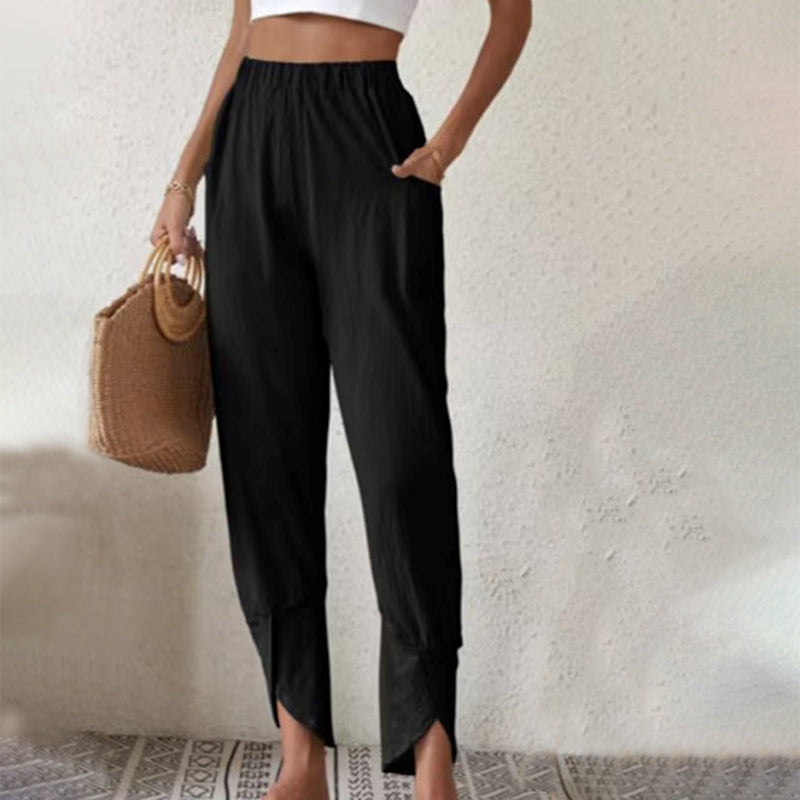 PANTALON DROIT EN LIN POUR FEMMES